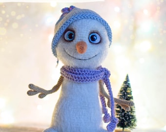 Crochet pattern doll the Snowman. PDF amigurumi pattern in English.