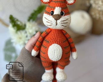 Crochet Amigurumi English Pattern Tiger PDF Tiger Cub Crochet Tiger Toy