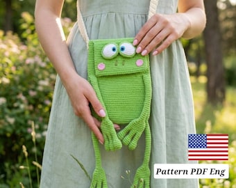 Crochet pattern frog the handbag ENG PDF