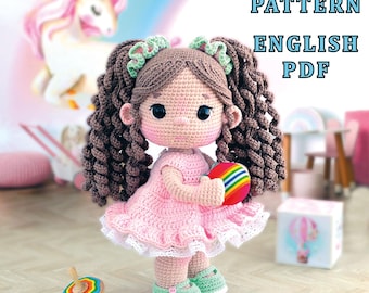 Patrón de ganchillo en inglés Muñeca Anna