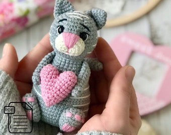 Patron au crochet pour chaton Patron anglais PDF Jouet pour chaton au crochet pour chaton Amigurumi