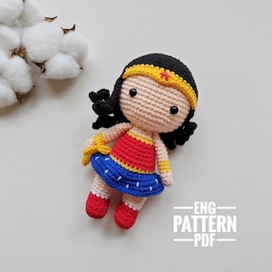 Amigurumi Pattern Princess Warrior English PDF Eng Crochet DIY Hero Dolls Gifts for Girls