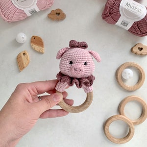 Pig Crochet Rattle Baby Toy Pattern PDF - Etsy