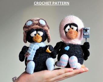 Häkelanleitung einer lustigen Krähe PDF ENG Dekor Amsel Stofftier Amigurumi Rabe gehäkelt