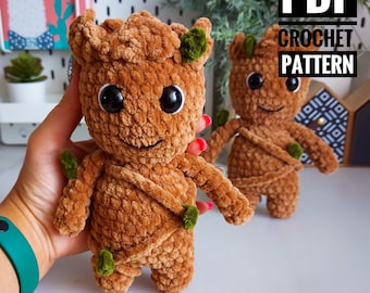 Patrón de crochet amigurumi bebe árbol