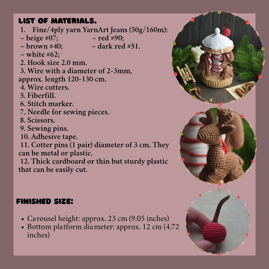 Reindeer Carousel Crochet Pattern PDF ENG 2-in-1 Spinning or Static ...