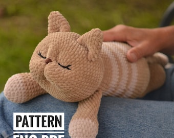 Sleeping Cat Crochet Pattern: Amigurumi Plush Toy (PDF Pattern)