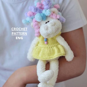 Crochet unicorn pattern PDF ENG amigurumi pattern of a cute and funny plush unicorn in a knitted dress Crochet Tutorial Stuffed animals