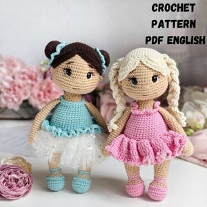 Ballerina doll amigurumi crochet doll pattern PDF ENG pattern Tutorial Digital Ballerina