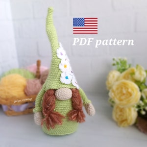 English crochet pattern Spring gnome