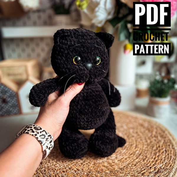Cat crochet pattern, amigurumi cat, cat toy pattern