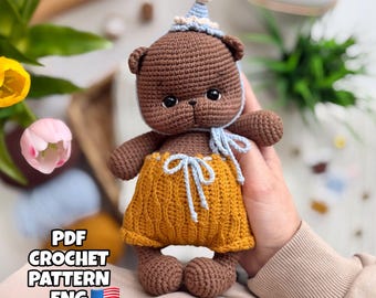 Häkelanleitung: Bär amigurumi PDF in ENG
