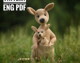 Kangaroo and her Baby crochet pattern English pdf