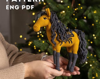 Realistisches Pferd Häkelanleitung PDF Amigurumi Pferd Spielzeug Lebensechte Tier Häkelarbeit