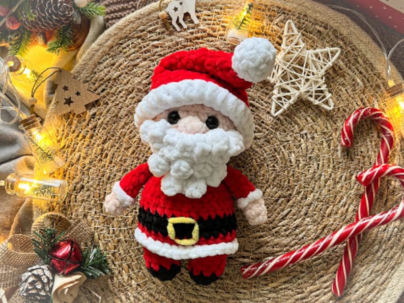 Set of 5 christmas crochet patterns: snowman, gnome, deer, santa claus, gingerbread man, christmas crochet pattern image 4