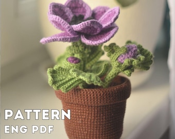 Anemone Blume Häkelanleitung PDF ENG