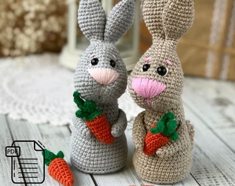 Crochet English Pattern PDF Bunny Amigurumi Bunny Crochet Easter Bunny Toy