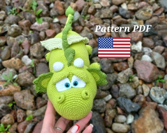 Patron anglais bébé dragon au crochet