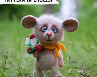Crochet pattern toy Mouse. PDF Amigurumi pattern in English.