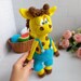 Little English Crochet Footie, Blue Giraffe main image 0