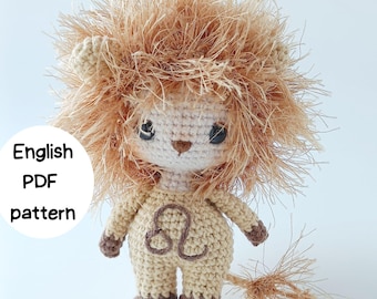 Leo Zodiac Doll Crochet Pattern (ENG), Astrology Horoscope Amigurumi Tutorial, Bonus Coloring Page, Digital Pattern PDF