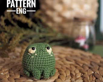 Crochet Rain Frog PATTERN , Amigurumi Toad, Crochet Grumpy Frog, Easy Amigurumi Pattern
