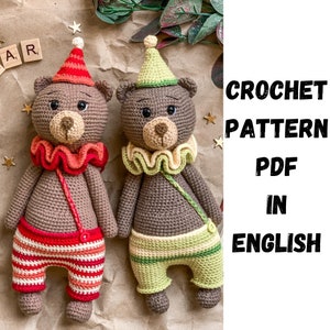 Crochet pattern cute teddy bear, amigurumi crochet toy, amigurumi teddy bear. ENG PDF Amigurumi pattern