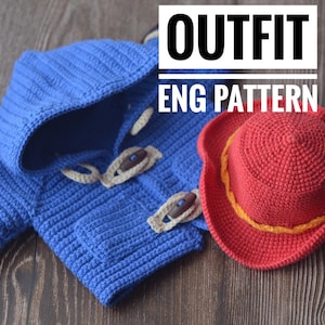 Tenue, manteau et chapeau pour jouet, PDF Patron au crochet anglais