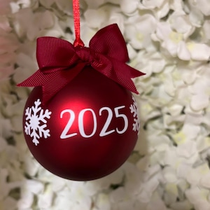 2025 christmas decoration bauble | Christmas ornament | Yearly bauble | Annual Bauble |  Tip Top Toppers | Red Christmas decor | Gold Silver