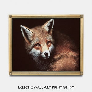 Vintage Fox Portrait Print: Dark Cottagecore Wall Art (Digital Download)