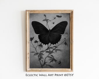 Moth Print: Dark Cottagecore, Victorian Art (Digital Download)