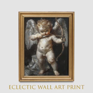 Vintage Cherub Angel Wall Art, Renaissance Style Cupid Print, Classic Angelic Decor, Baroque Art Poster, Romantic Wall Decor, Valentine Gift