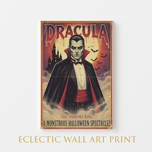 Elegant Dracula Wall Art: Vintage Halloween Poster for Gothic Home Decor