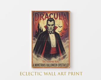 Elegante dracula-muurkunst: vintage halloweenposter voor gotisch interieur