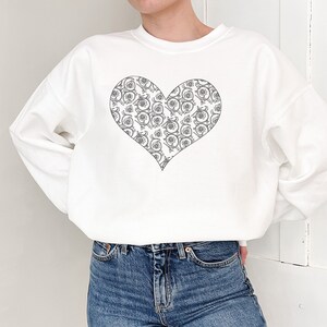 Floral Heart Sweatshirt: Valentine&#39;s Day Crewneck