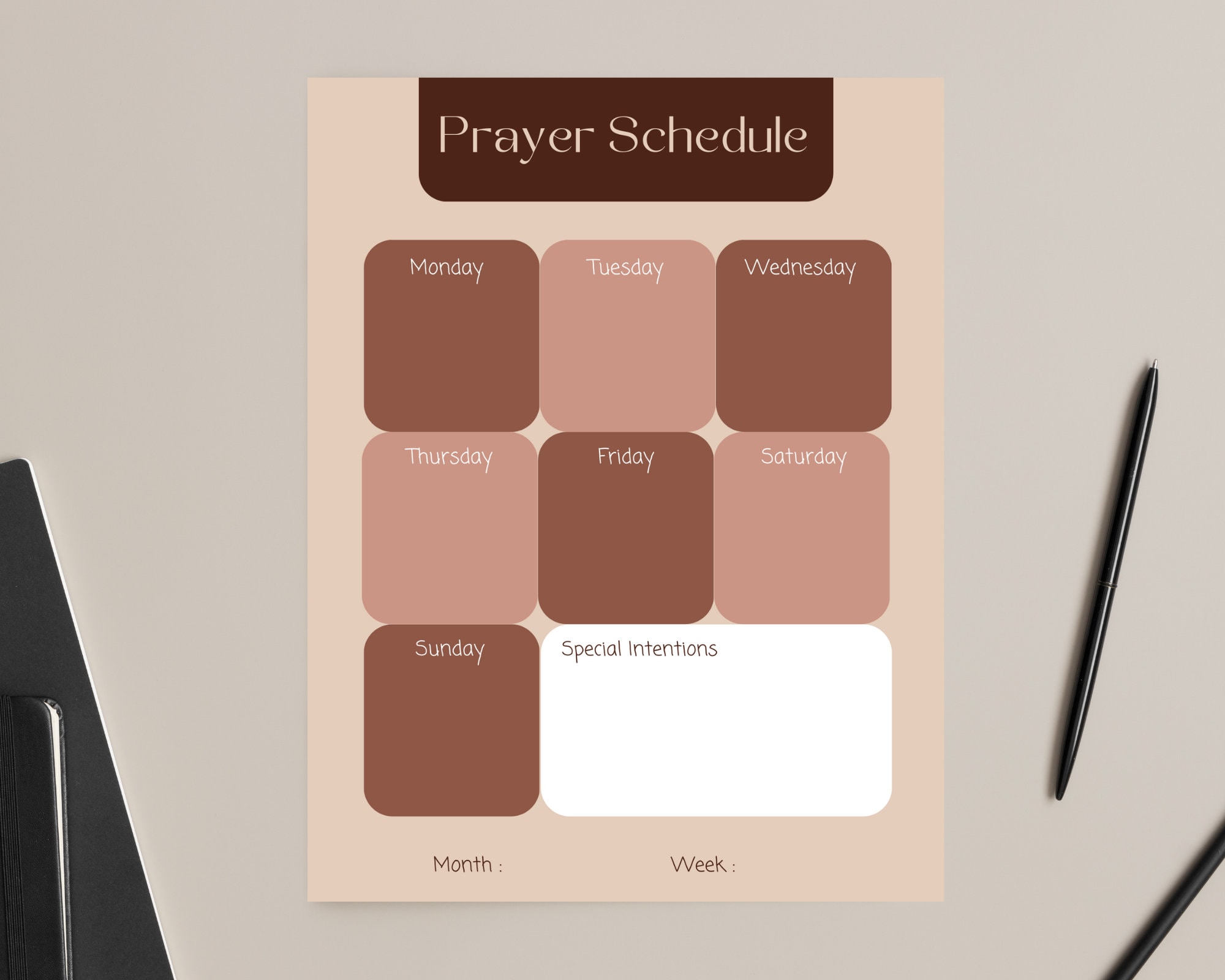 Digital Download Weekly Prayer Schedule Printable 8x10 Editable Prayer ...