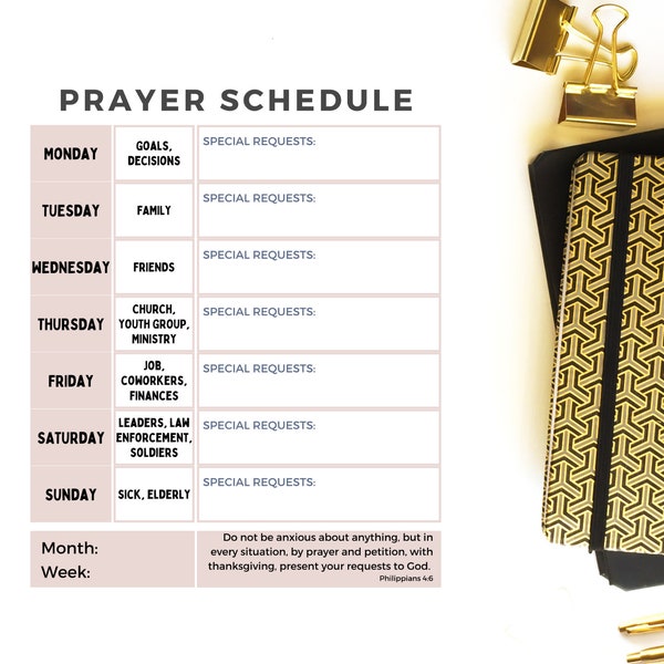 Printable Weekly Prayer - Etsy