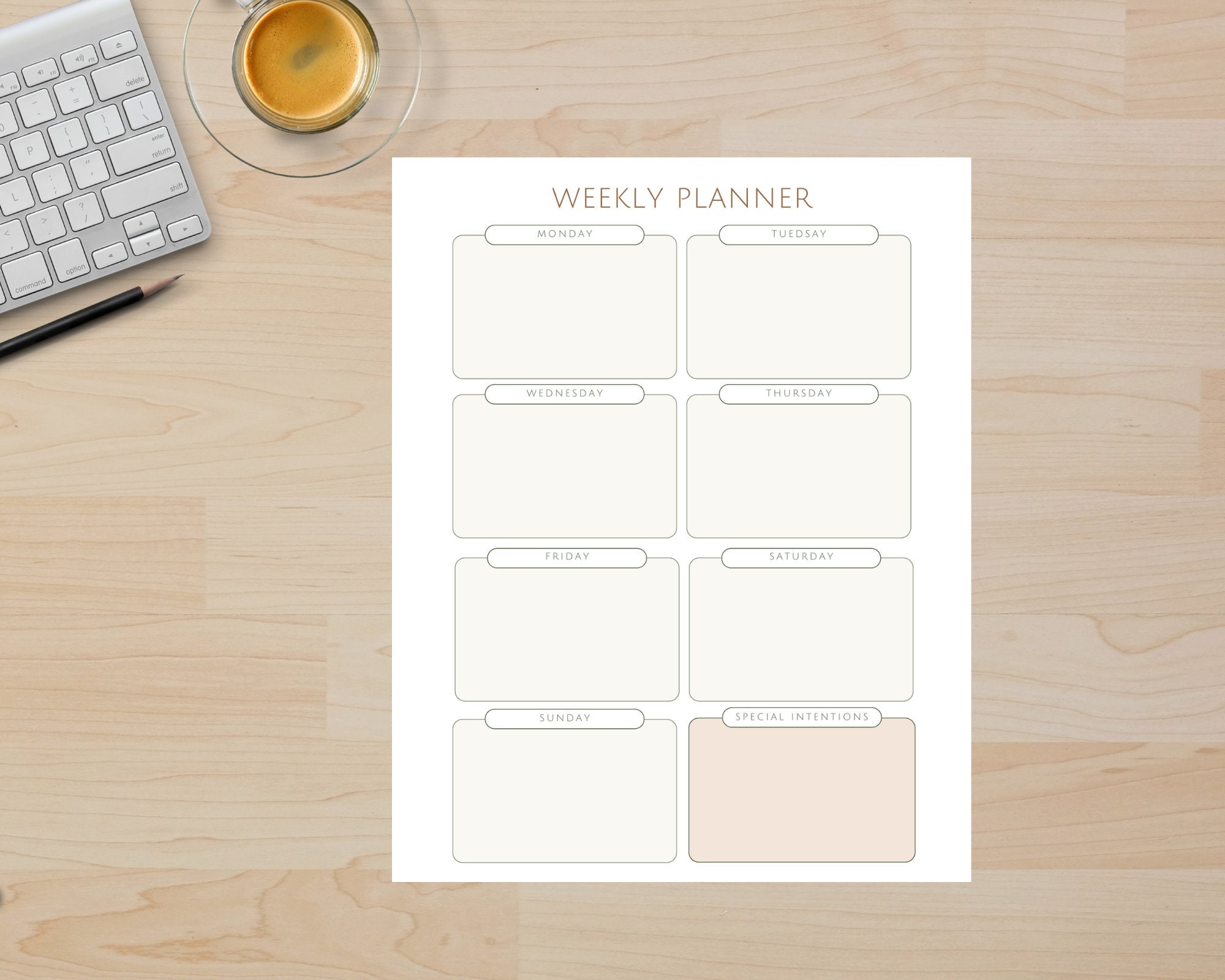 Digital Download Weekly Prayer Schedule Printable 8x10 Editable Prayer ...
