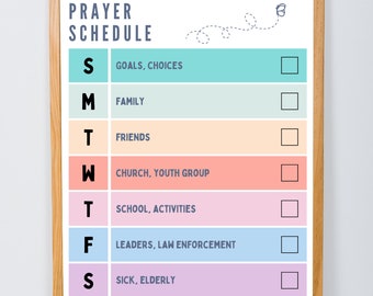 Digital Download Weekly Prayer Schedule Printable 8x10 - Etsy