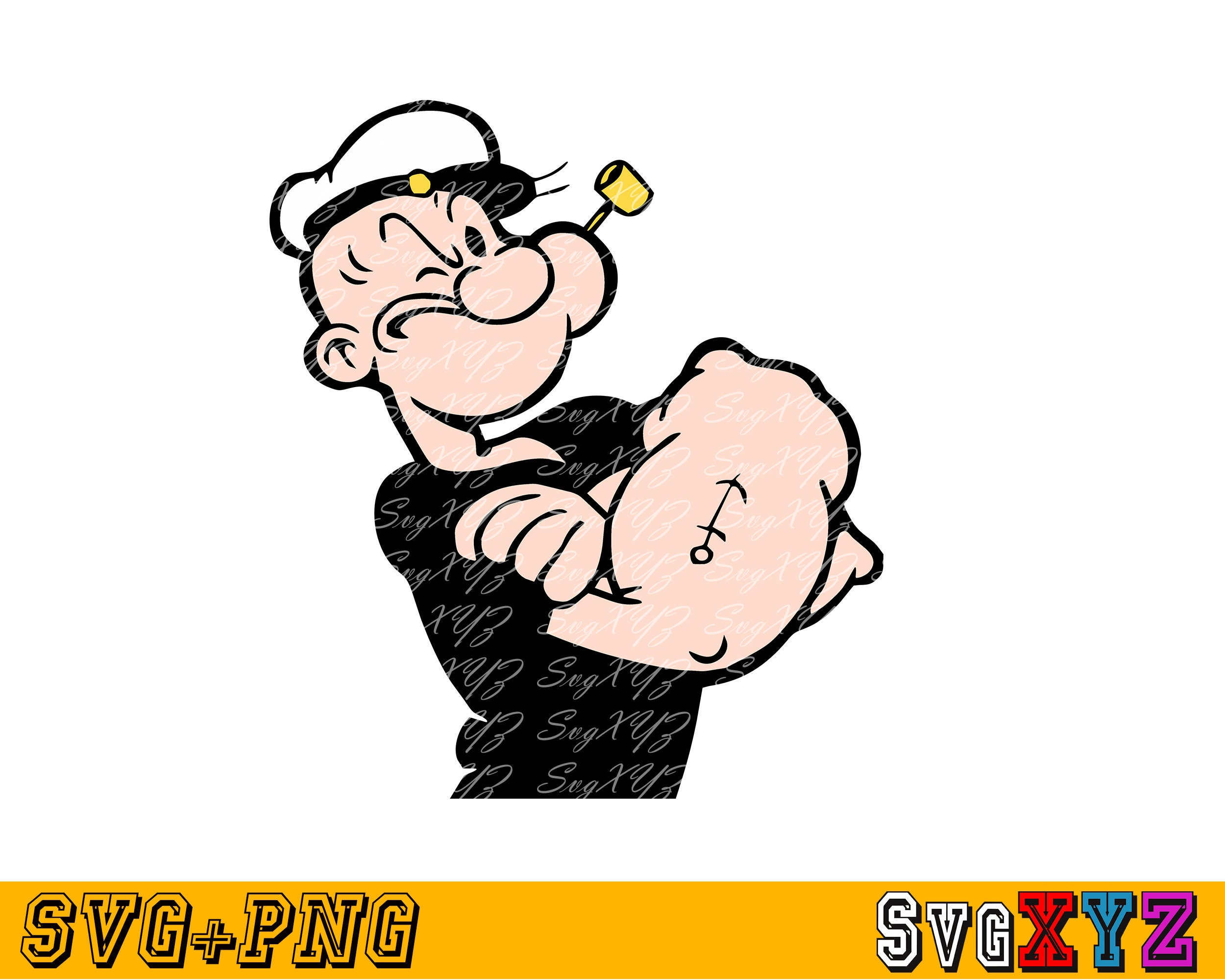 Popeye Svg Popeye Design Popeye Graphic Popeye Png Popeye Etsy México