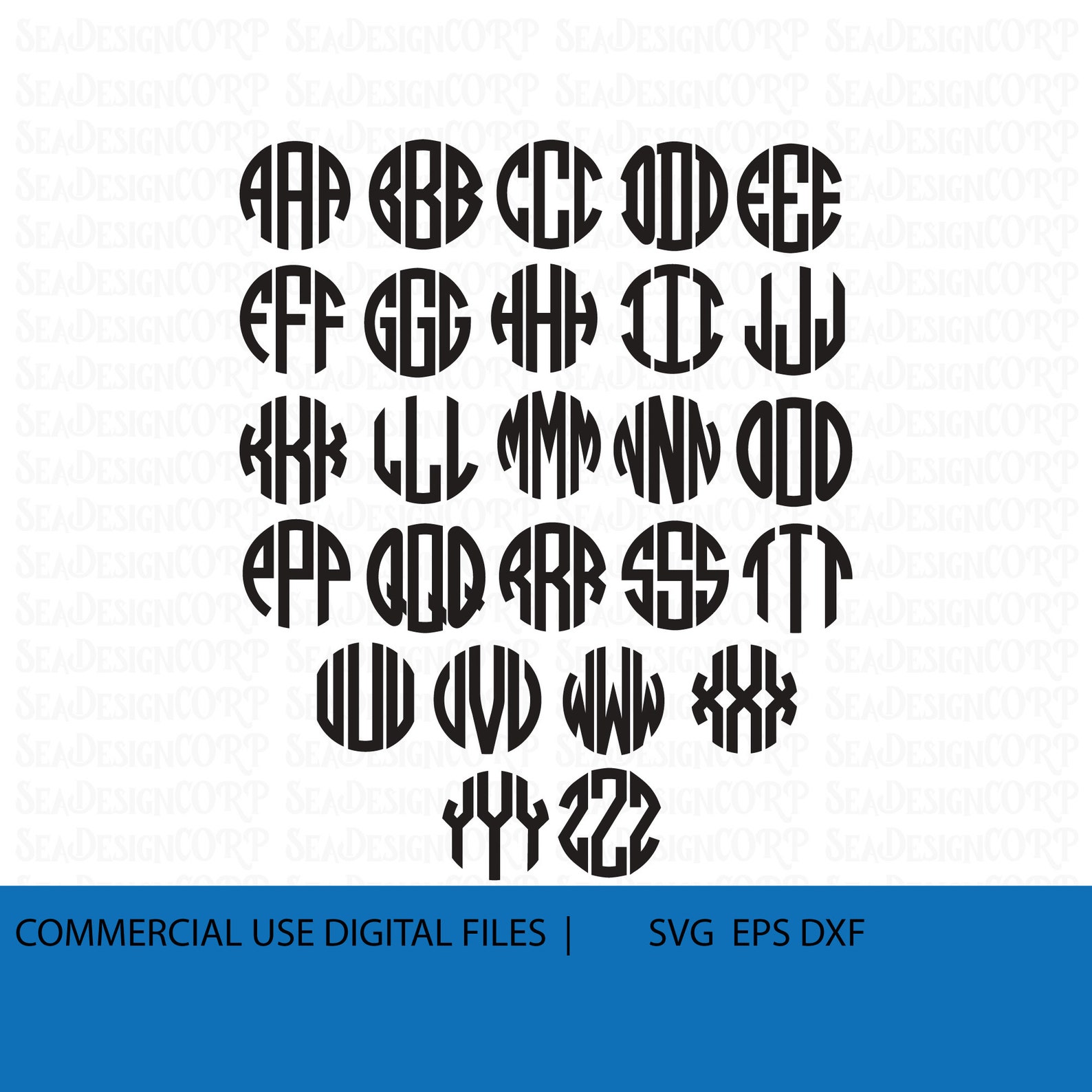 Monogram Font SVG EPS DXF Cricut Files Instant Download Etsy