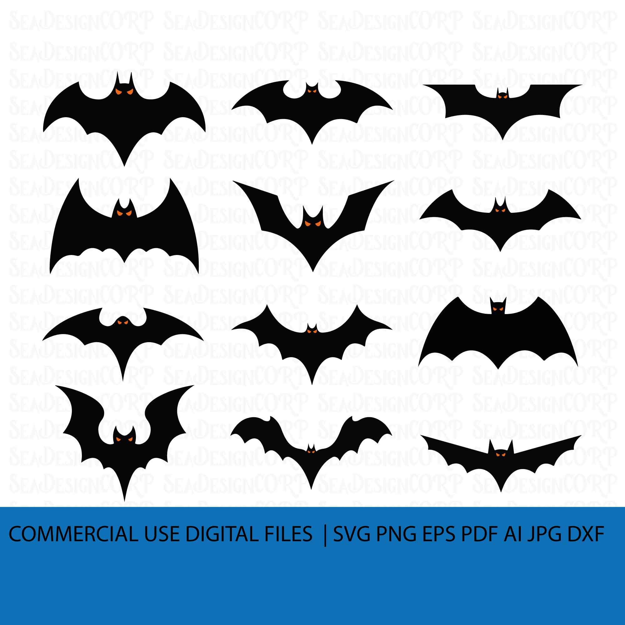 Halloween Bats SVG Spooky Bats Svg Bats Clipart Halloween Etsy