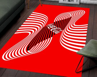 Abstract Coca-Cola Rug: Modern Non-Slip Area Rug, Area Rug, Living Room Rug, Home Decor Gift, Boho Style Rug, Modern Floor Mat, Washable Rug