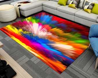 Rainbow Rug, Modern Rug, Soft Rug, Non Slip Rug, Colorful Rug, Home Decor, Carpet, Rugs For Living Room, Rug Runner, Rugarts