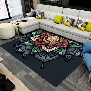 Colorful Rug, Flower Pattern Rug, Ethnic Pattern Carpet, Home Decor, Carpet, Rugs For Living Room, Rug Runner, Rugarts, Rugs for bedroom