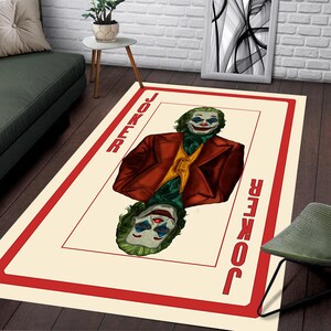 Tapete de Coringa, Tapete de Cartas de Palhaço, Tapete Inspirado em Cartas de Baralho, Decoração de Quarto Dark Circus, Cara Engraçada, Tapete Personalizado, Tapete de Sala de Estar, Tapete Antiderrapante