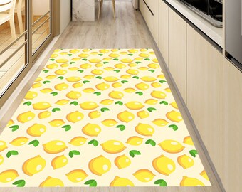 Tapete de Cozinha Limão: Tapete Amarelo Colorido para Decoração de Casa, Tapete de Limão, Presente de Limão, “Estampa Vintage de Limão”, “Arte de Parede com Limão Italiano”