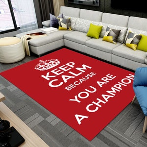 A Champion Rug,Motivation Rug,Red Rug,Colorful Rug,Home Decor,Rugs For Living Room,Decorative Rug,Rugs for bedroom,Non-Slip Rug