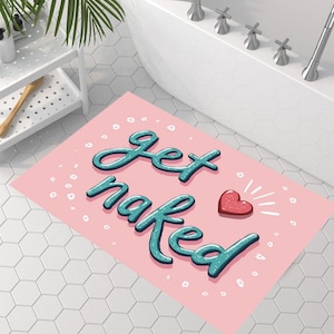 Get Naked Mat,Baath Mat,Fuuny Mat,Puffy Bath Mat,Bathroom Decor,Pink Mat,Bathroom Mat,Non Slip Bath Mat,Washable Bath Mat,Get Naked Bath Mat