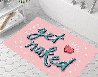 Get Naked Mat,Baath Mat,Fuuny Mat,Puffy Bath Mat,Bathroom Decor,Pink Mat,Bathroom Mat,Non Slip Bath Mat,Washable Bath Mat,Get Naked Bath Mat